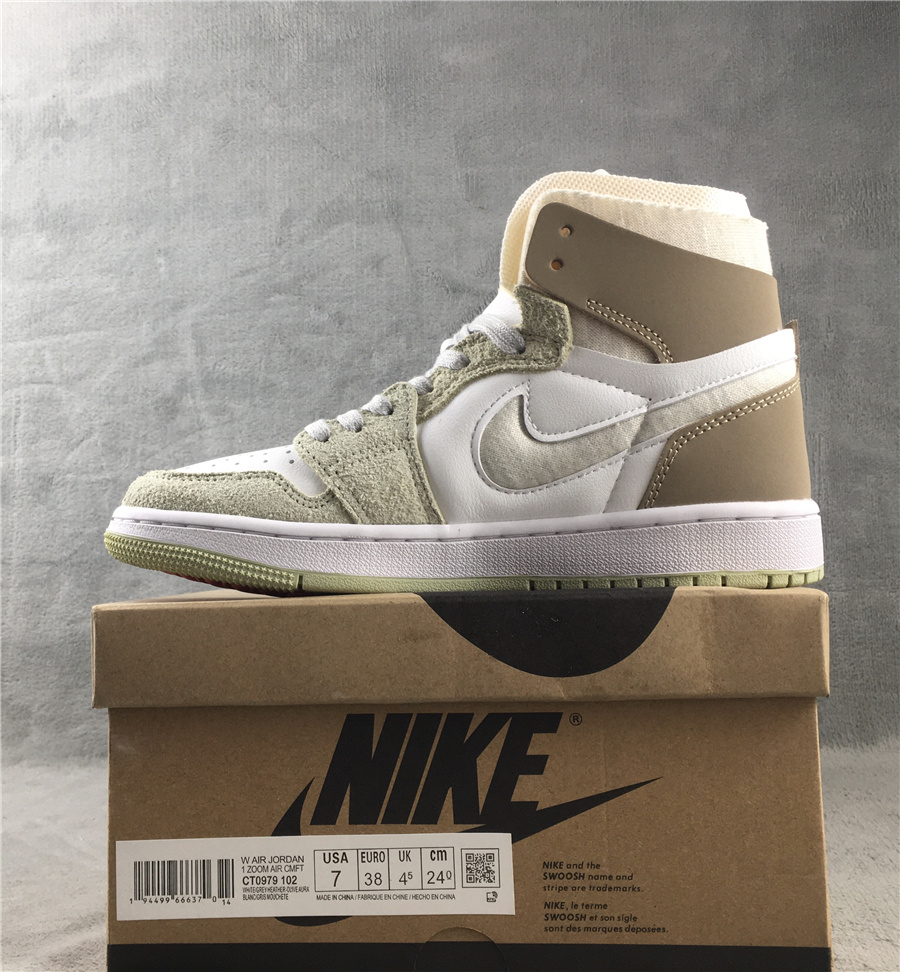 2021 Air Jordan 1 Zoom CMFT White Green - Click Image to Close